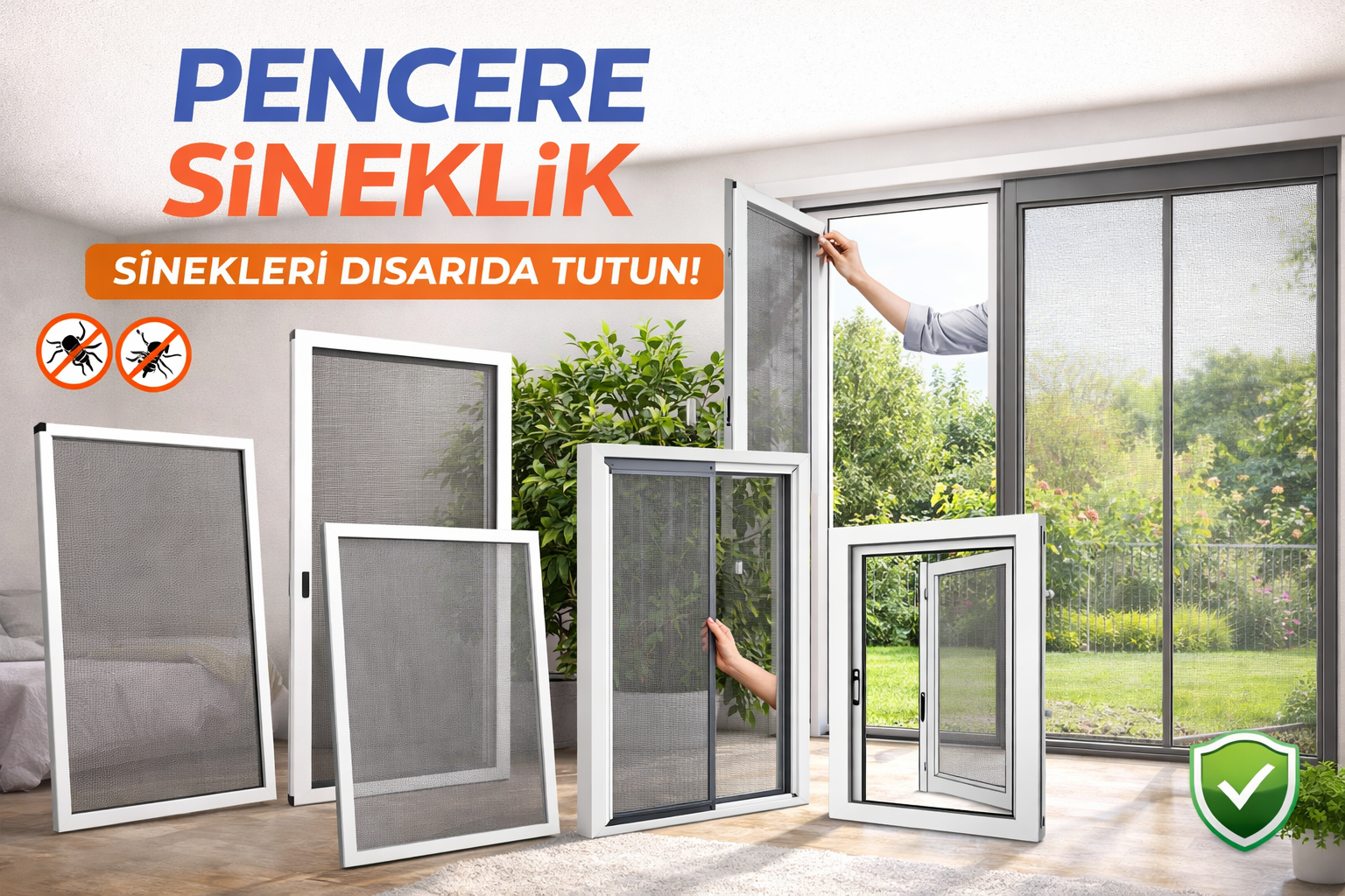 Pencere sineklik Ankara ölçüye özel üretilmiş pencere sineklik modelleri